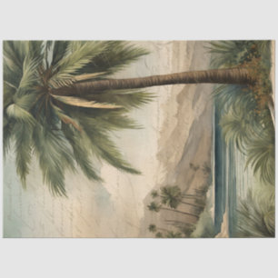 Botanischer Palmenbaum Wasserfarben Ephemere Seidenpapier