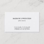 Botanischer Palmenblätterblätterturm Visitenkarte (Rückseite)