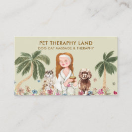 Botanischer Palmkatze DOG HUMAN Massage THERAPHY Visitenkarte