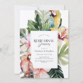 Botanischer Papagei-Probe-Dinner im tropischen Tro Einladung (Vorderseite)