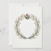 Botanischer Paradiesvogel & Hasenschwanz Einladung (Rückseite)