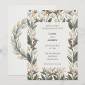 Botanischer Paradiesvogel & Hasenschwanz Einladung (Vorne/Hinten)