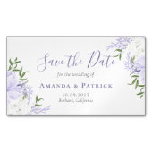 Botanischer Periwinkle Wasserfarbe Save the Date Magnetische Visitenkarte (Vorderseite)