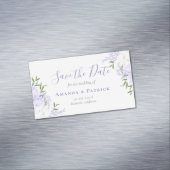 Botanischer Periwinkle Wasserfarbe Save the Date Magnetische Visitenkarte (Beispiel)