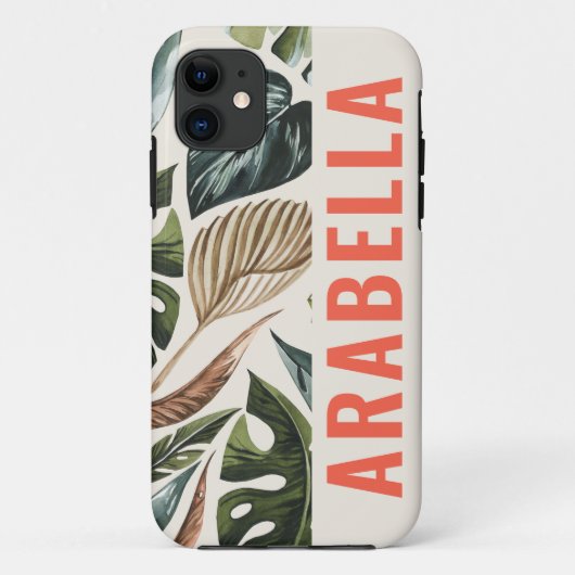 Botanischer personalisierter Name des tropischen B Case-Mate iPhone Hülle (Rückseite)