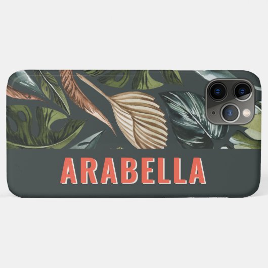 Botanischer personalisierter Name des tropischen B Case-Mate iPhone Hülle (Rückseite (Horizontal))