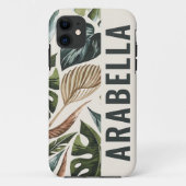 Botanischer personalisierter Name des tropischen B Case-Mate iPhone Hülle (Rückseite)