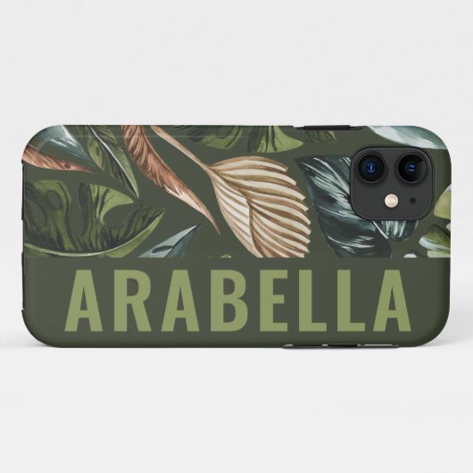 Botanischer personalisierter Name des tropischen B Case-Mate iPhone Hülle (Rückseite (Horizontal))