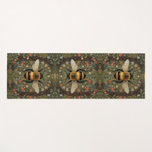 Botanischer personalisierter Retro-Hummel Yogamatte (Vorderseite (Horizontal))