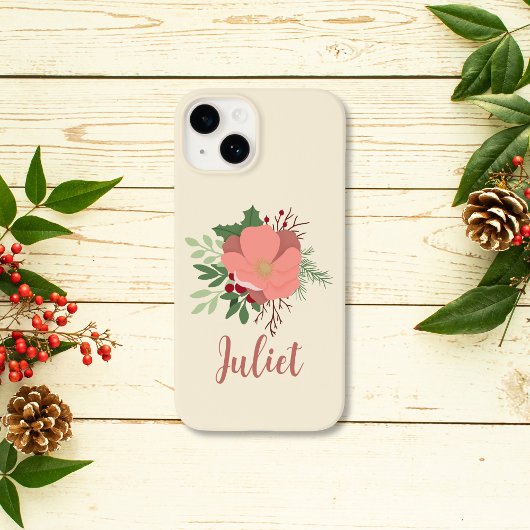 Botanischer Personalisierter Weihnachtsname Case-Mate iPhone Hülle