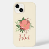Botanischer Personalisierter Weihnachtsname Case-Mate iPhone Hülle (Rückseite)