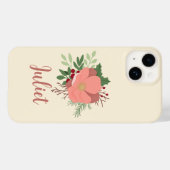 Botanischer Personalisierter Weihnachtsname Case-Mate iPhone Hülle (Rückseite (Horizontal))