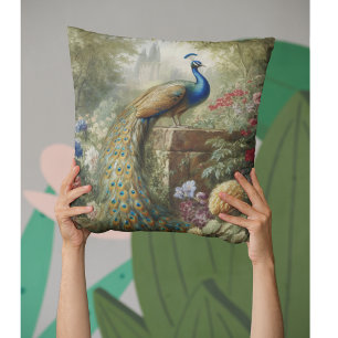 Botanischer Pfau bei Schloss im englischen Garten Kissen