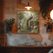 Botanischer Pfau bei Schloss im englischen Garten Leinwanddruck