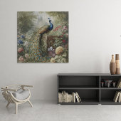 Botanischer Pfau bei Schloss im englischen Garten Leinwanddruck