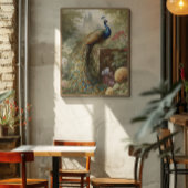 Botanischer Pfau bei Schloss im englischen Garten Poster