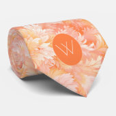 Botanischer Pfirsich und Creme Krawatte (Gerollt)