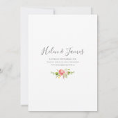 Botanischer Pfirsichblumen Einladung zur Hochzeit (Rückseite)
