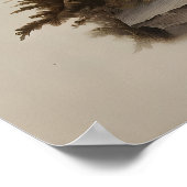 Botanischer Pilzdruck, Boho Moos Farn Poster (Ecke)
