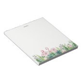 Botanischer Pink Flamingo Blumengarten Custom Notizblock (angewinkelt)