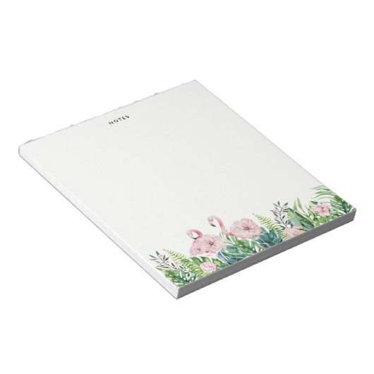 Botanischer Pink Flamingo Blumengarten Custom Notizblock (angewinkelt)