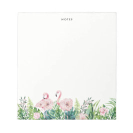 Botanischer Pink Flamingo Blumengarten Custom Notizblock