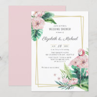 Botanischer Pink Flamingo Polterabend