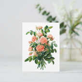 Botanischer Pink Peony Bokeh Postkarte (Stehend Vorderseite)