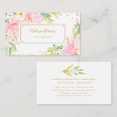 Botanischer Pink-Veranstaltungsplaner für Blumenwa Visitenkarte (Vorne/Hinten)