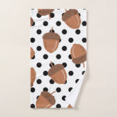 Botanischer Polka-Dot-Fall-Dekor aus schwarzem und Badhandtuch Set (Handtuch)