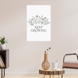 Botanischer Poster 'Keep Growing Wildflower'