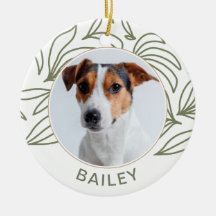 Botanischer Print Hund Foto und Name Weihnachten