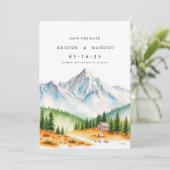 Botanischer Printable Mountain Save The Date (Stehend Vorderseite)