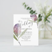 Botanischer Protea Lila Hochzeitsempfang (Stehend Vorderseite)
