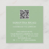 Botanischer QR Code Business Card - Orange Blume Begleitkarte (Rückseite)