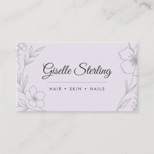 Botanischer QR Code Lavender Lila Blumenbeauty Visitenkarte (Vorderseite)