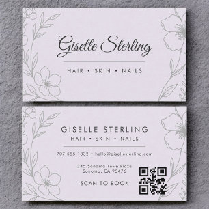 Botanischer QR Code Lavender Lila Blumenbeauty Visitenkarte