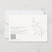 Botanischer QR-Code-UAWG für moderne Sage Green Sc RSVP Karte (Rückseite)