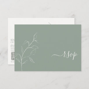 Botanischer QR-Code-UAWG für moderne Sage Green Sc RSVP Karte