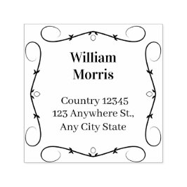 Botanischer Quadrat-Stempel mit individuellem Abse Permastempel