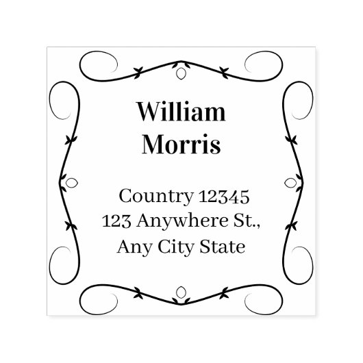 Botanischer Quadrat-Stempel mit individuellem Abse Permastempel (Design)