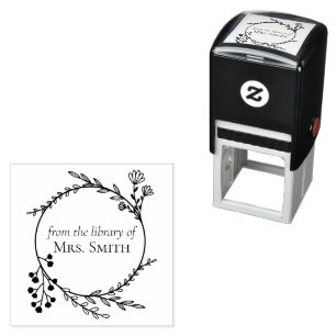 Botanischer Rahmen aus der Bibliothek Permastempel