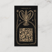 Botanischer Rahmen, einzigartig Boho Custom QR Visitenkarte (Rückseite)