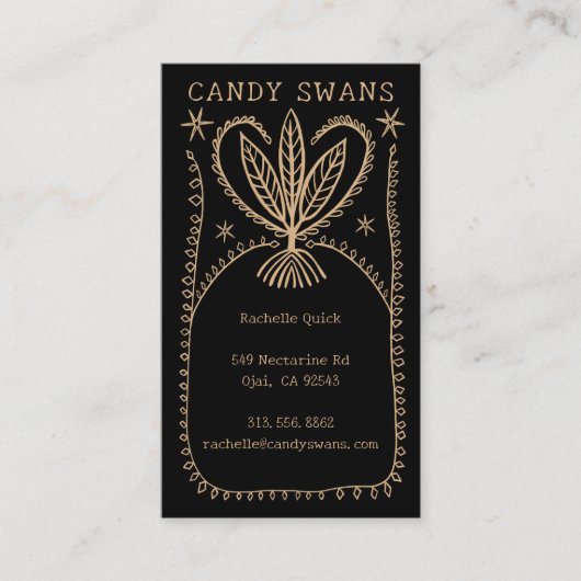 Botanischer Rahmen, einzigartig Boho Custom QR Visitenkarte (Vorderseite)