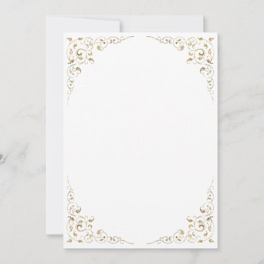 Botanischer Rahmen für Gold Script Save the Date (Rückseite)