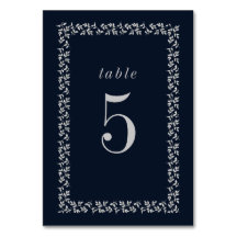 Botanischer Rahmen für Navy Blue Silver Glitzer