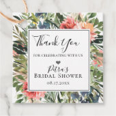 Botanischer Rahmen für Navy Korallen Geschenkanhänger (Vorderseite)