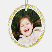 Botanischer Rahmen für weißes und gelbes Foto Keramik Ornament (Links)