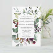 Botanischer Rahmen Hinweis auf Herbstdutenhochzeit Einladung (Stehend Vorderseite)