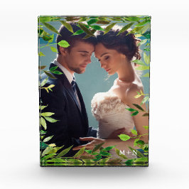 Botanischer Rahmen mit Foto und Monogramm